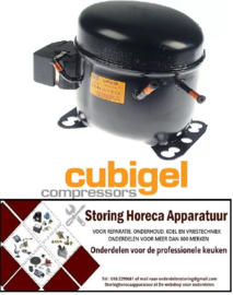 957605170 -Compressor koelmiddel R134a type GP16TB 3/8HP vermogensverbruik 690W cilinderinhoud 16,15cm³ Cubigel