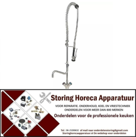 395595009 - Voorspoeldouche INOX kapgreep bovendeel 3/4" kraan eengats aansluiting 1/2" - 3/8"