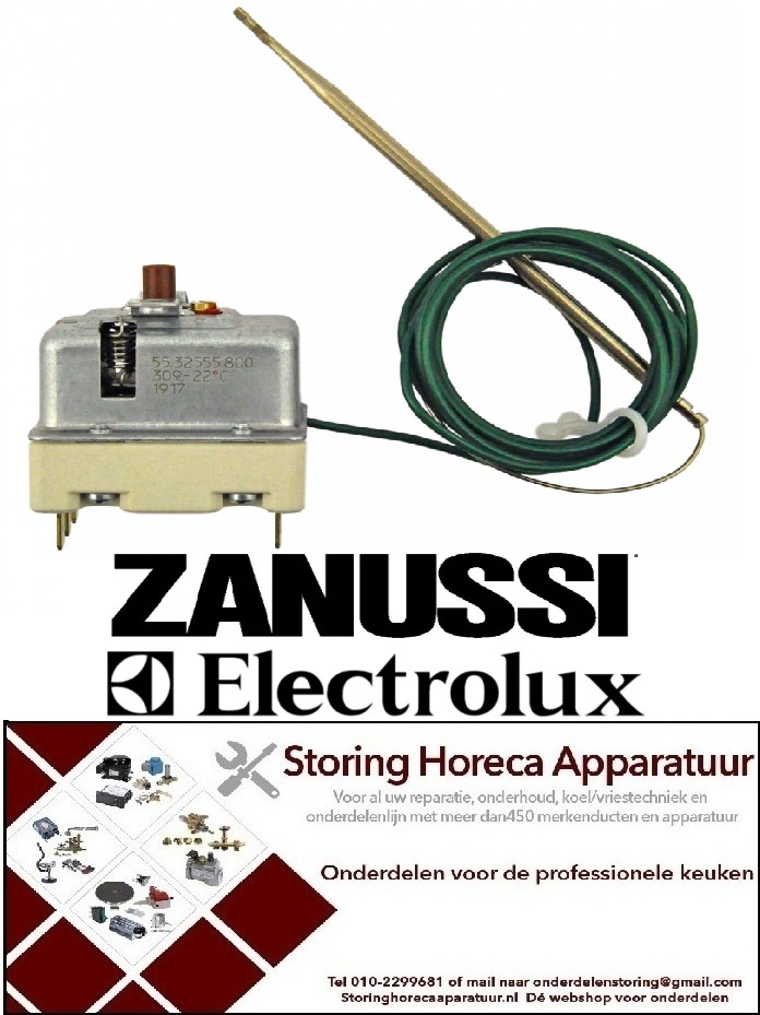VE303.3753.40 - Maximaalthermostaat 309°C 3-polig voeler 120/Ø4mm capillair 1800mm voor friteuse ELECTROLUX