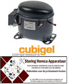 854605068 -Compressor koelmiddel R404a/R507 type ML45TB 1/5HP cilinderinhoud 4,5cm³ CSIR 220-240V H 175,5mm  Cubigel