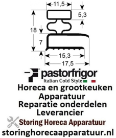 429901007 - Koeldeurrubber B 325mm L 595mm buitenmaat Pastorfrigor