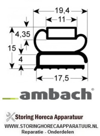 0265017304542  - Koeldeurrubber profiel 9207 B 210mm L 373mm buitenmaat AMBACH