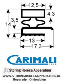 016901873 - Koeldeurrubber profiel 9140 B 180mm L 295mm buitenmaat CARIMALI