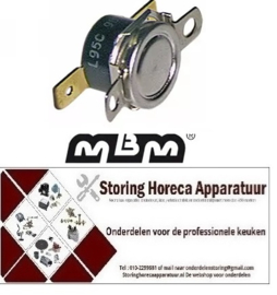 375390301 -Clixonthermostaat LA 23,8mm uitschakeltemp. 60°C 1NC 1-polig 16A aansluiting F6,3 2-gatsbevestiging MBM