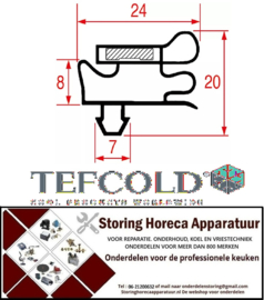 331901656 - Koeldeurrubber B 575mm L 1610mm steekmaat TEFCOLD