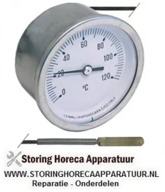 047541091 - Thermometer inbouw ø 60mm t.max. 120°C 0 tot +120°C voeler ø 6,5mm voeler L 28mm