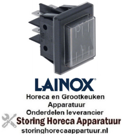162301200 -Wipschakelaar inbouwmaat 30x22mm zwart 2NO 230V 16A 0-1 aansluiting vlaksteker 6,3mm LAINOX