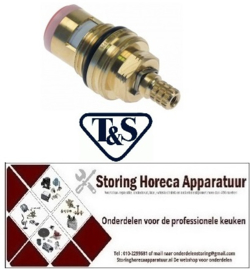 787594191 - T&S Keramisch binnenwerk draad 1/2" rotatiehoek 90° warmwater rood