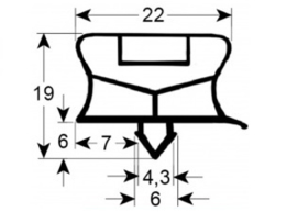 036901858 - Koeldeurrubber B 428mm - L 727mm passend voor AFINOX