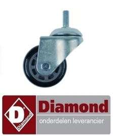 874A96ZG00004 - Zwenkwiel zonder rem  ø 75mm met draadbout DIAMOND NT10/G-(230/1)