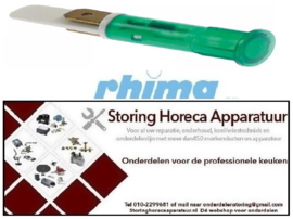 223359139 -Signaallamp ø 10mm 230V groen aansluiting vlaksteker 6,3mm vpe 1stuk RHIMA