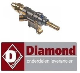 408101994 - Gaskraan ø16mm bypass sproeier ø 0,65mm voor gasfornuis DIAMOND C5FV6-BP