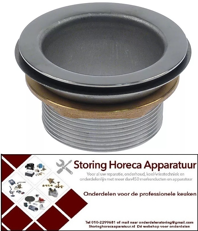 127515170 - Afvoerventiel grootte 2" totale hoogte 45mm BuD ø 80mm RVS BiD ø 58,4mm