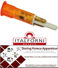 VE197359140 - Signaallamp ø 10mm geel 230V aansluiting vlaksteker 6,3mm  ITALFONI