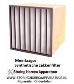 04210 - Meerlaags synthetisch zakkenfilter, klasse F8 - IFS95 SF - B592 X H592 X D600 - 8 ZAKKEN