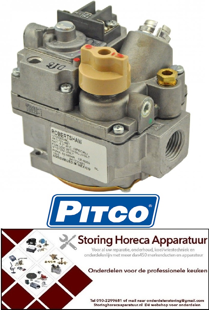 VE318-R-4K1-721-4B1 - Gasventiel ardgas type U7000MVRL gasingang 1/2" NPT gasuitgang 1/2" NPT voor friteuse PITCO