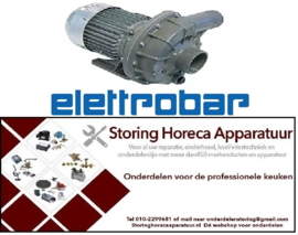 368500056 -Pomp ingang ø 63mm uitgang ø 47mm type 1211.2706 230/400V 50Hz fasen 3 0,55kW 0,75PS L 305mm Elettrobar