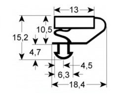 941901617 - Koeldeurrubber B 655mm L 745mm steekmaat AFINOX