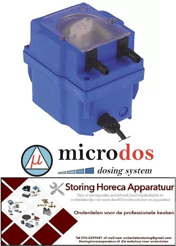 97536.1787 - Doseerapparaat MICRODOS toerentalregeling 18l/h 230 VAC wasmiddel slang ø 8mm slang Santoprene