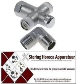 156542359 - Mengventiel voor warm en koudwater draad 1/2" B 61mm D 26mm H 69mm met elleboog
