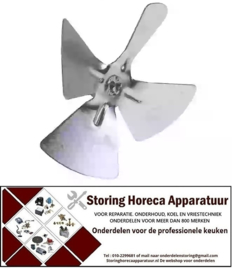 245601563 - Ventilatorblad zuigend ø 96mm draairichting links asafname ø 4mm vleugelhoek 26° B 18mm aluminium