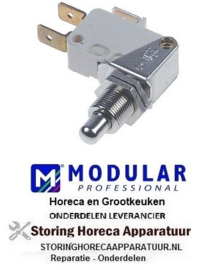 466347216 -Microschakelaar met drukstift pen bediend 250V 10A 1CO draad M10x0,75 aansluiting vlaksteker 6,3mm Modular
