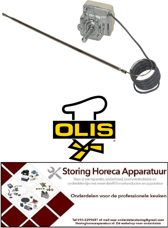132375002 - Thermostaat t.max. 320°C instelbereik 55-320°C 1-polig 1NO 16A voeler ø 3,1mm voeler L 226mm OLIS