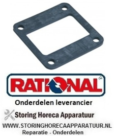 155510565 - Pakking rubber L 82mm B 82mm materiaaldikte 4mm gat ø 9mm LA 64mm voor verwarmingslelement RATIONAL