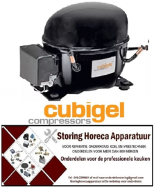 705605366 -Compressor koelmiddel R290 type NUY60RAA 220-240V 50Hz HMBP 1/4HP cilinderinhoud 6cm³ Cubigel