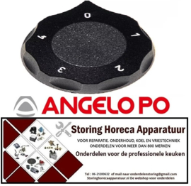 601110111 - Knop schakelaar 5-standen ø 60mm as ø 6x4,6mm afvlakking boven zwart angelo -po
