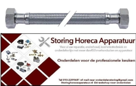 547520635 - Flexibeleslang RVS-omvlochten recht-recht DN12 L 500mm aansluitingen 3/4" werkdruk 10bar