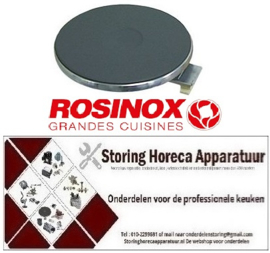 220490062 -Kookplaat ø 300mm 3500W 220V aansluiting 4 schroefklemmen met 8mm oversteekrand ROSINOX