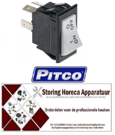 343348062 - Wipschakelaar inbouwmaat 37x21mm wit/zwart 2NO 250V 15A 0-1 PITCO