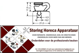 502-338-M - Koeldeurrubber 39.5 cm × 64.5 cm buitenmaat  Grijs op maat gemaakt