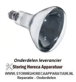 123360539 - Infraroodwarmtelamp fitting E27 240V 375W ø 120mm transparant hardglas