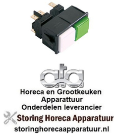 189345463  -Drukknop combinatie inbouwmaat vierkant groen/wit 2NO/1CO 250V 16A aansluiting vlaksteker 6,3mm ATA