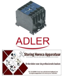 259380213 -Relais AC1 20A 230VAC (AC3/400V) 8,5A/5,5kW hoofdcontact 3NO hulpcontact 1NO ADLER
