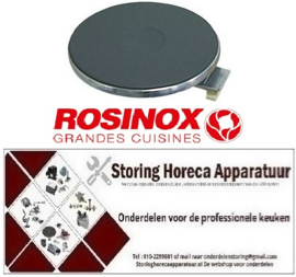 16894012796 -Kookplaat ø 220mm 2600W 230V aansluiting 4 schroefklemmen met 8mm oversteekrand ROSINOX