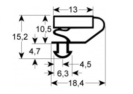 919901201 - Koeldeurrubber B 707mm - L 853mm steekmaat passend voor AFINOX voor snelvriezer