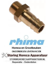 244361704 - Slangaansluiting koper recht draad M12x1 slang ø 11mm RHIMA