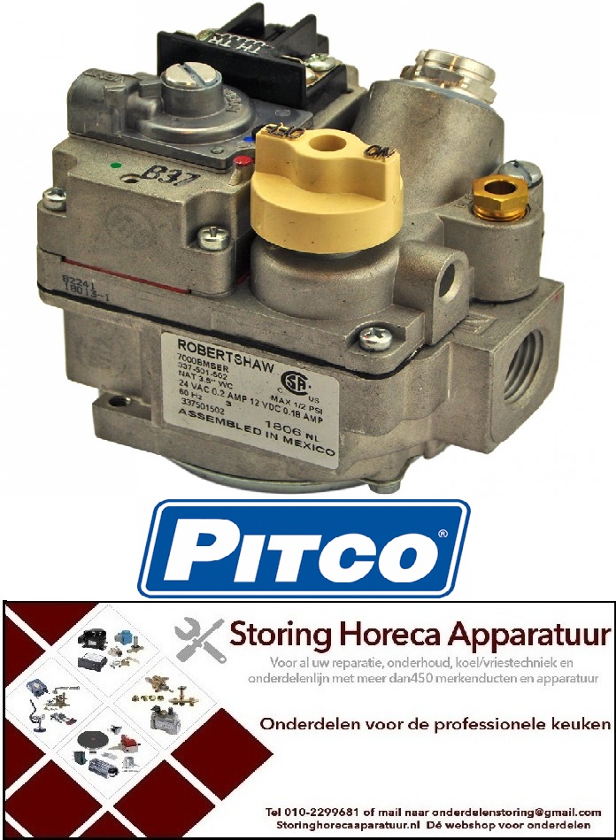 VE355-R-337-501-502 - Gasventiel 7000BMSER - 50/60Hz gasingang 1/2" gasuitgang 1/2" thermoelementaansluiting 3/8" NEF - PITCO