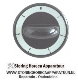 731110675 - Knop schakelaar 7-standen ø 62mm as ø 6x4,6mm afvlakking boven zwart MODULAR