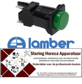 4900301101 - Drukschakelaar tastend rond groen 2NO 250V 16A voor vaatwasser LAMBER