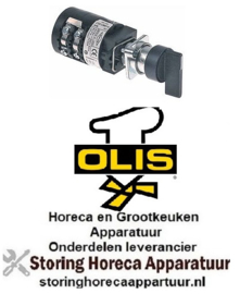 12310300208 -Draaischakelaar 4 1-2-3-4 contactset 4 type CS012M014 400V 12A as ø 5x5mm as L 23mm OLIS