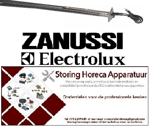 13440C6470 - Verwarmingselement 10750 W 230 V L 385 mm driegatsflens inbouw ø 47,5 mm met beschermbuis ELECTROLUX