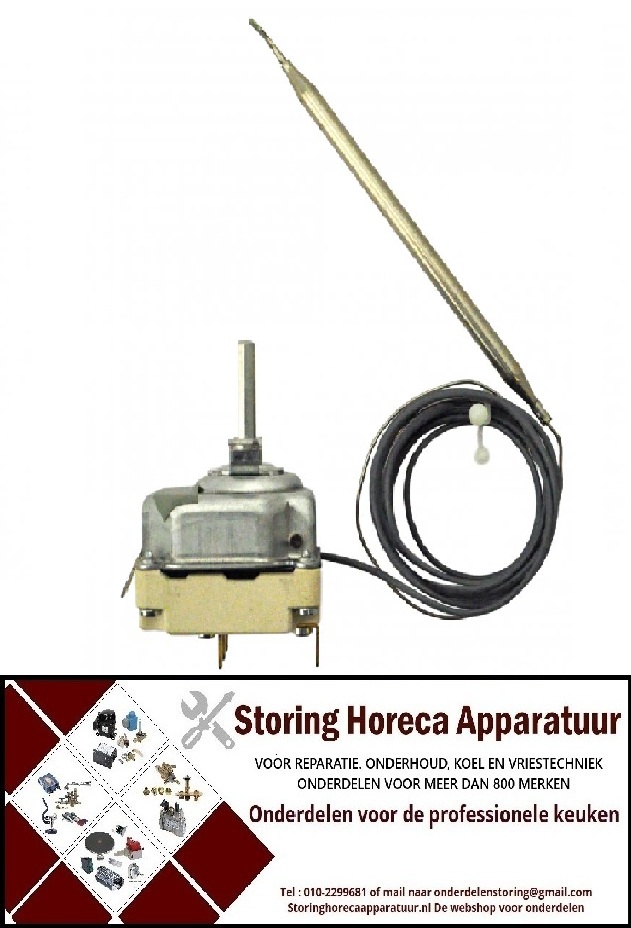 889375385 - Thermostaat t.max. 180°C instelbereik 100-180°C 3-polig 3NO 16A voeler ø 6mm voeler L 131mm