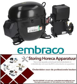 186605132 - Compressor koelmiddel R404a/R507 type NT6222GK 1HP CSR 200-240V EMBRACO