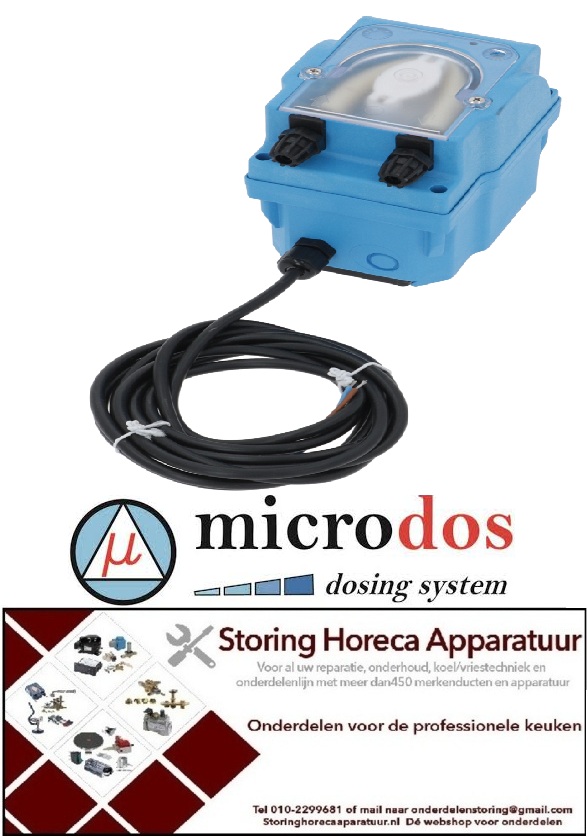 8283.617.76 - Doseerapparaat MICRODOS toerentalregeling 7l/h 230 VAC wasmiddel slang ø 4x6mm slang Santoprene