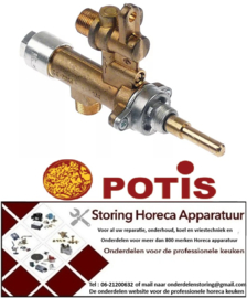 431101638 - Gaskraan met pijpuitgang gasingang M12x1 (pijp ø 8mm) bypass sproeier ø 1mm POTIS