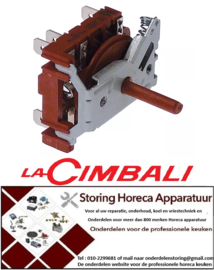 443300219 - Draaischakelaar 3 schakelstanden 3NO 0219mm schakelvolgorde 0-1 drukknop 16A as ø 6x4,630 LA CIMBALI